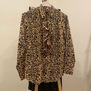 J. Crew blouse beige and black